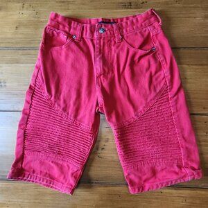 GS115 Original Brand Burgundy Flat Front Denim Shorts Size 14